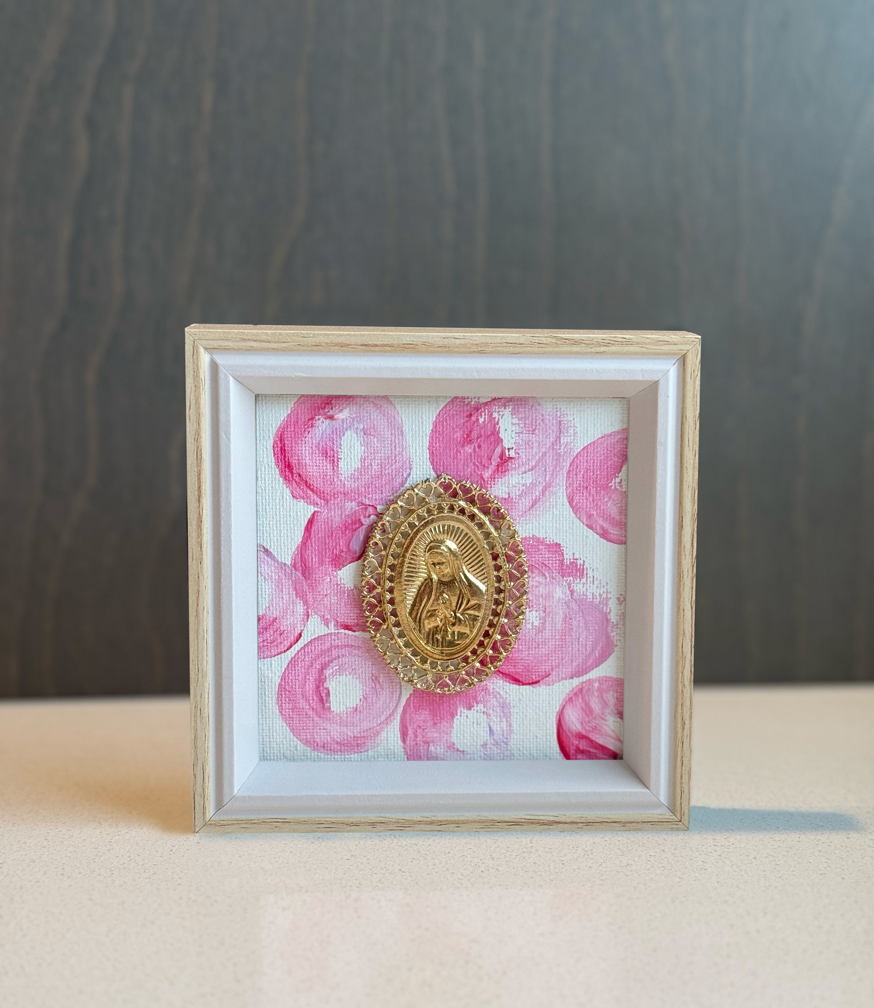 Bloom in Winter |  Hand Painted Our Lady of Guadalupe Virgin Mary Frame · Catholic Gift & Keepsake