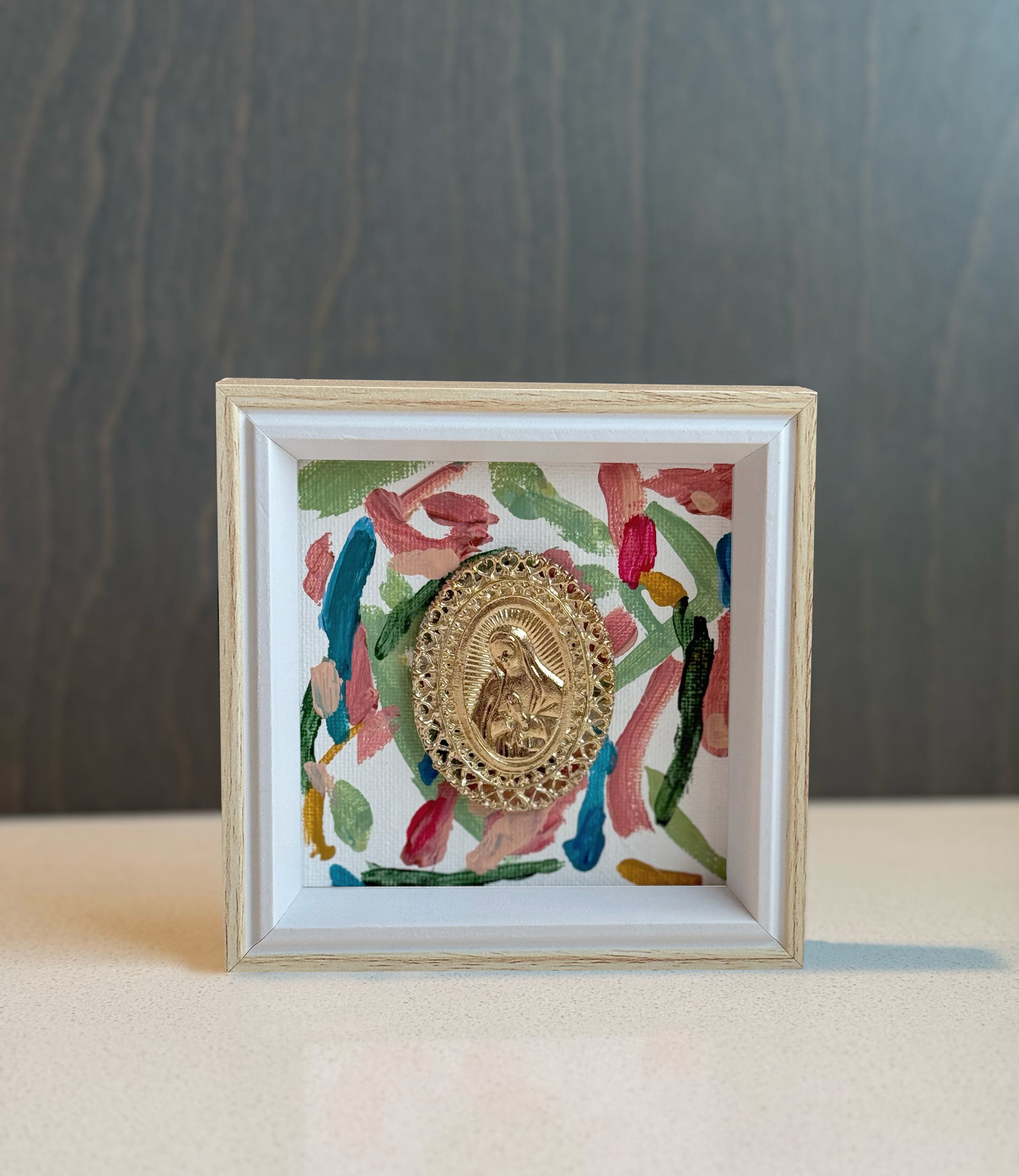 Fiesta Guadalupana |  Hand Painted Our Lady of Guadalupe Virgin Mary Frame · Catholic Gift & Keepsake