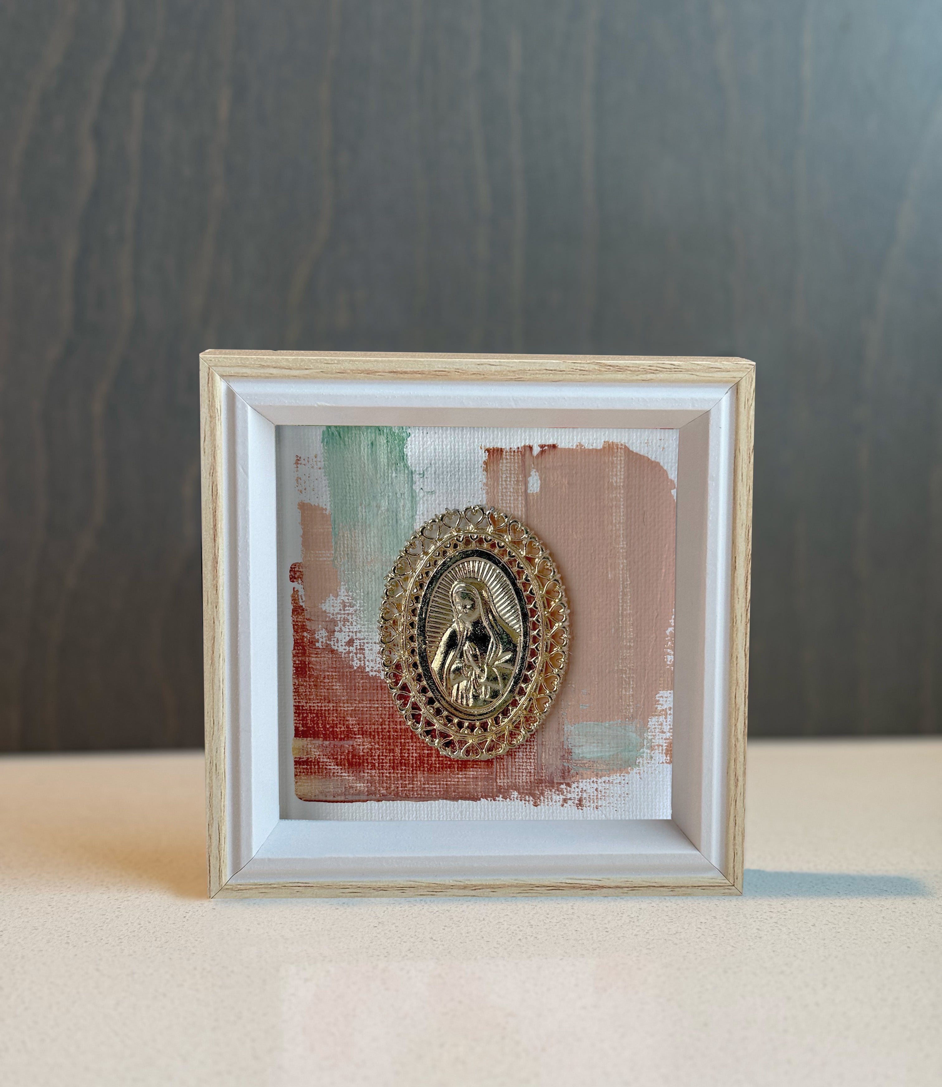Strokes of Joy |  Hand Painted Our Lady of Guadalupe Virgin Mary Frame · Catholic Gift & Keepsake